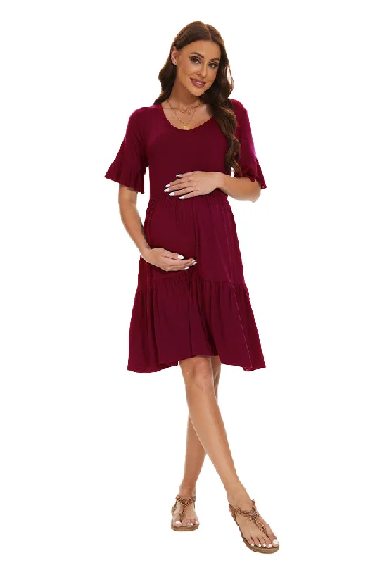 Holiday Sale Smallshow Summer Ruffle Maternity Dress