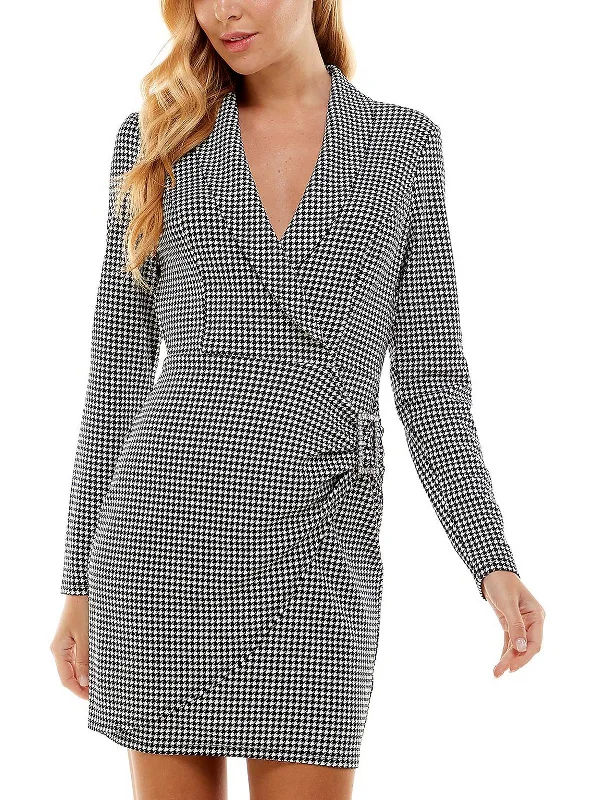 Amazing Deals Womens Embellished Mini Wrap Dress
