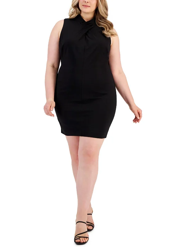 Value Deals Plus Womens Criss-Cross Sleeveless Mini Dress