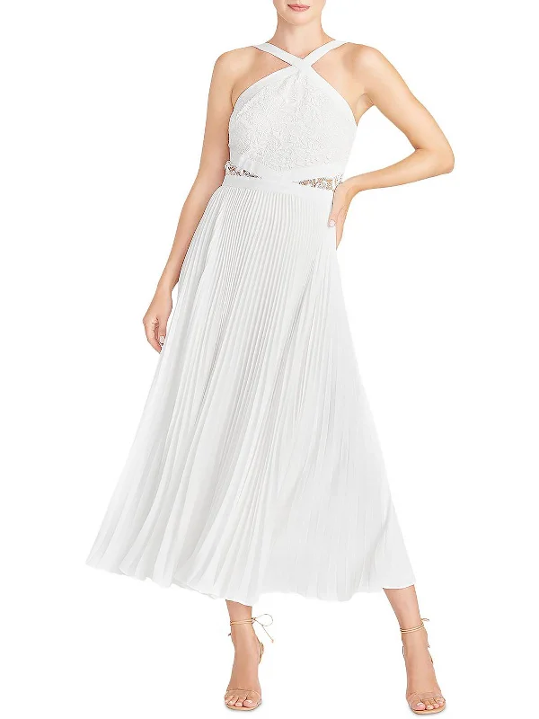 Sale Event Womens Chiffon Lace Overlay Midi Dress