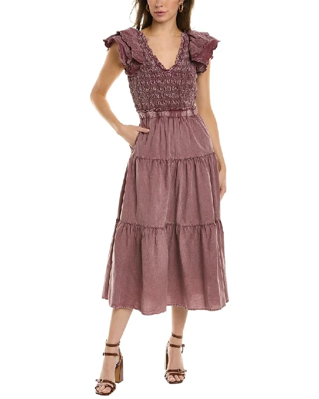 Daily Specials SEA NY Heidi Heart Quilt Flutter Midi Dress