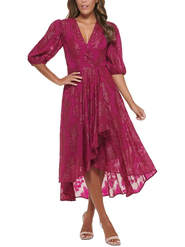 Deal Dash Womens Chiffon Midi Cocktail and Party Dress