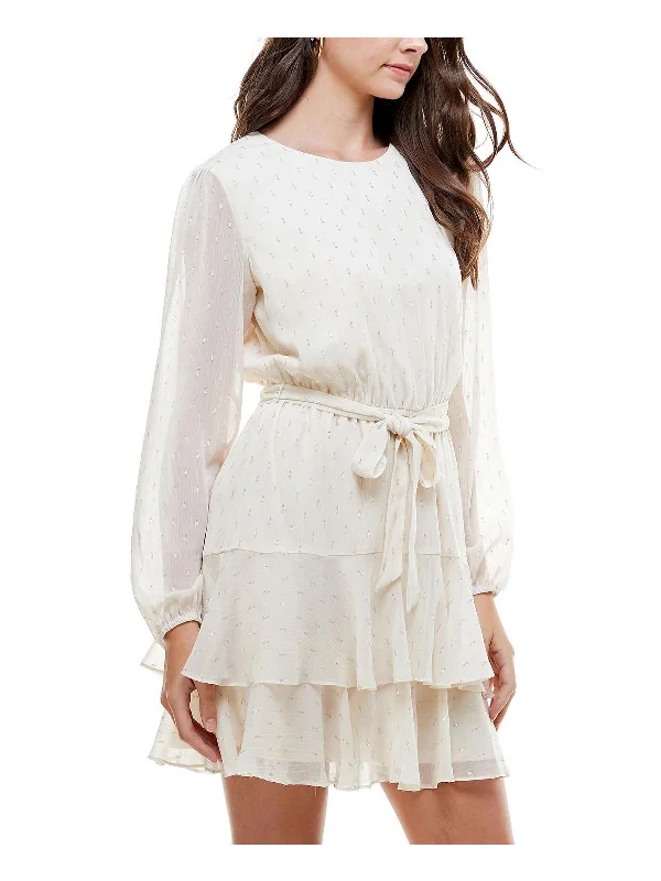 Limited Edition Juniors Womens Tiered Mini Fit & Flare Dress