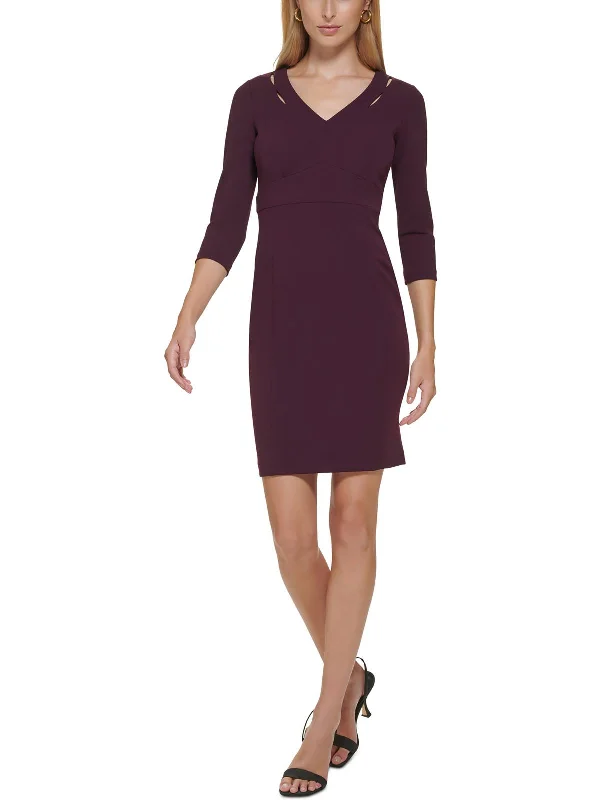 Bargain Blast Petites Womens Panel Mini Sheath Dress