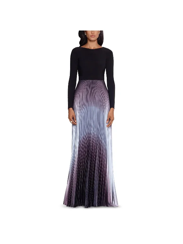 Price Blitz Womens Satin Ombre Evening Dress