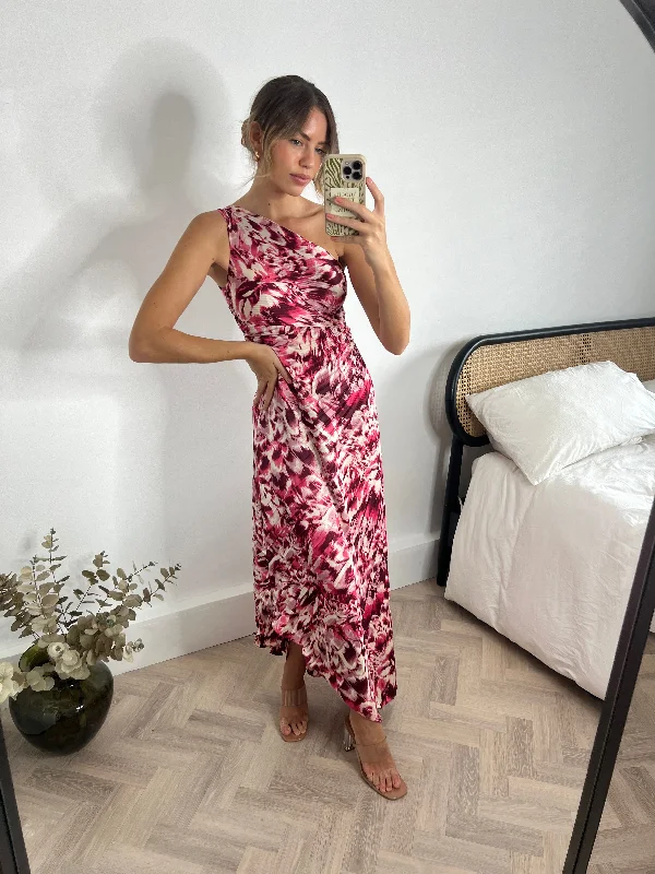 Savings Event Marley Asymmetric Pleated Maxi Dress / Red