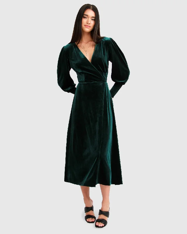 New Markdowns Current Mood Velvet Wrap Dress