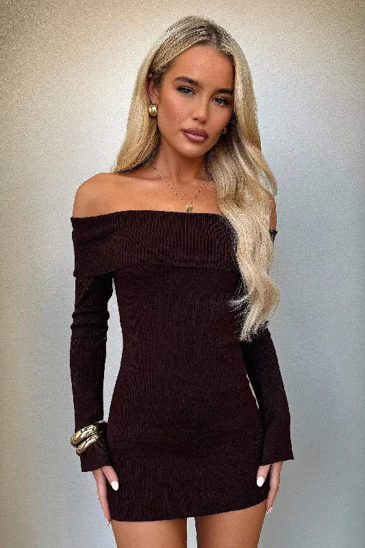 Price Blitz Aaliyah Mini Dress - Dark Brown
