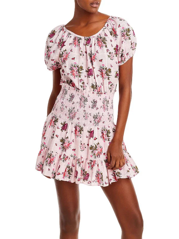Don’t Miss Out Spritz Womens Mini Open Back Fit & Flare Dress