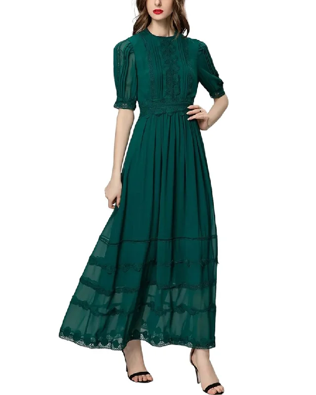 Year-End Sale BURRYCO Silk-Blend Midi Dress