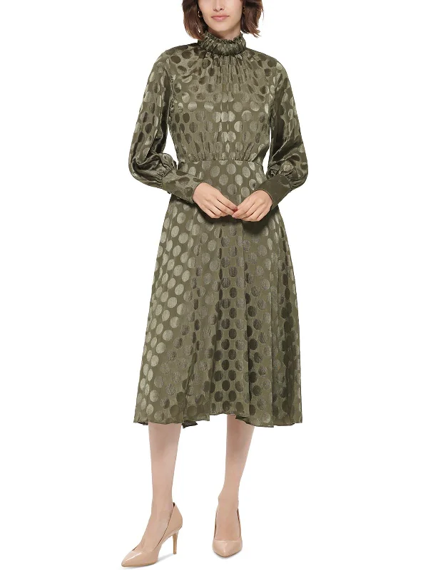 Final Markdown Womens Metallic Calf Midi Dress