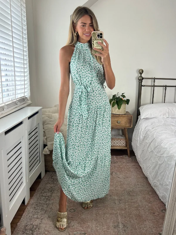 Exclusive Savings Willow High Neck Maxi Dress / Green