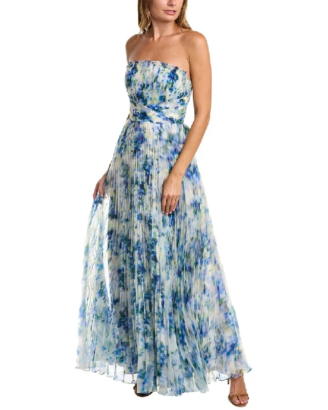 Best Bargains Theia Pleated Organza Ruffle Gown