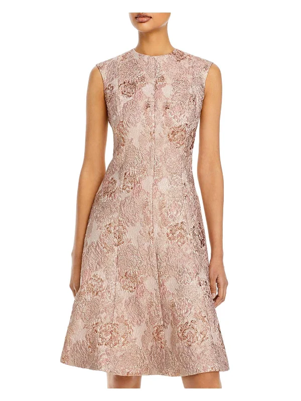 Stock Clearance Womens Jacquard Metallic Cocktail and Party Dress