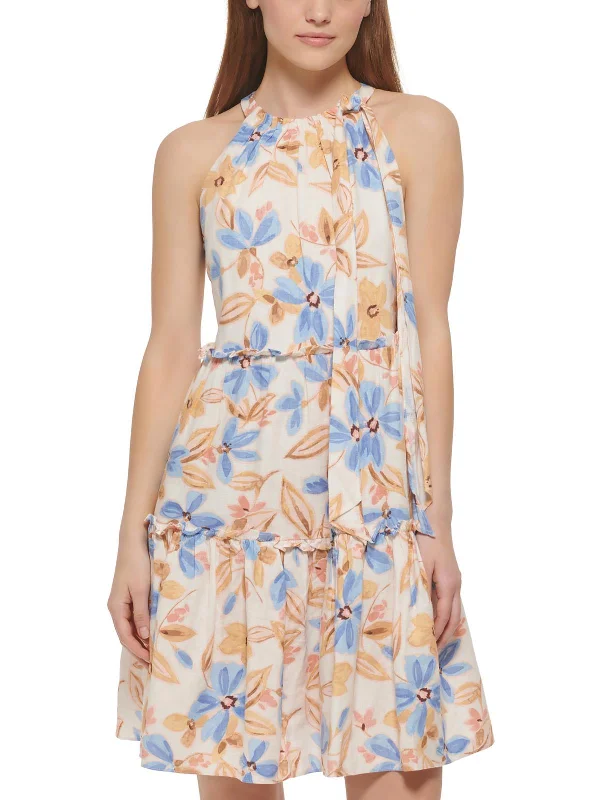 Daily Deals Petites    Womens Ruffled Short Mini Dress