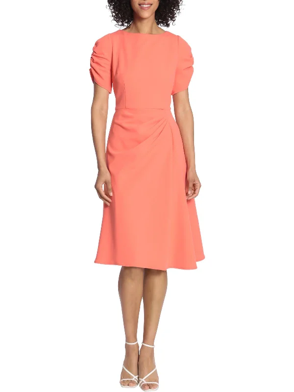 Super Deal Womens Solid Knee Midi Dress