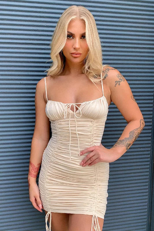 Incredible Offers London Dress - Beige