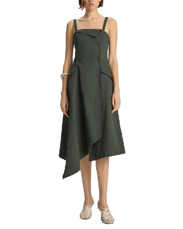 Holiday Sale A.L.C. Scarlett Linen-Blend Midi Dress