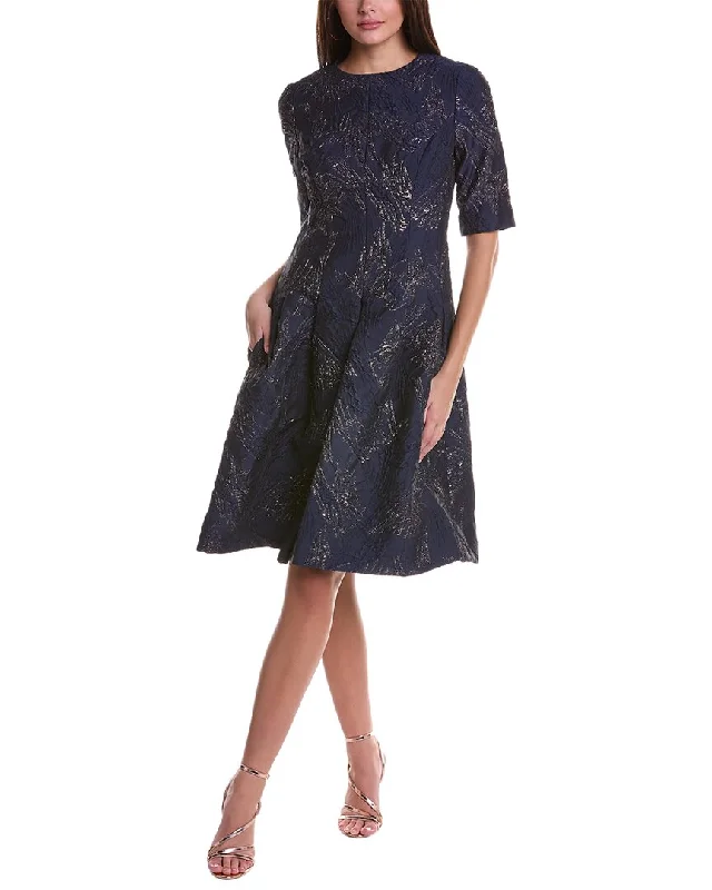 Clearance Event Teri Jon by Rickie Freeman Jacquard A-Line Dress