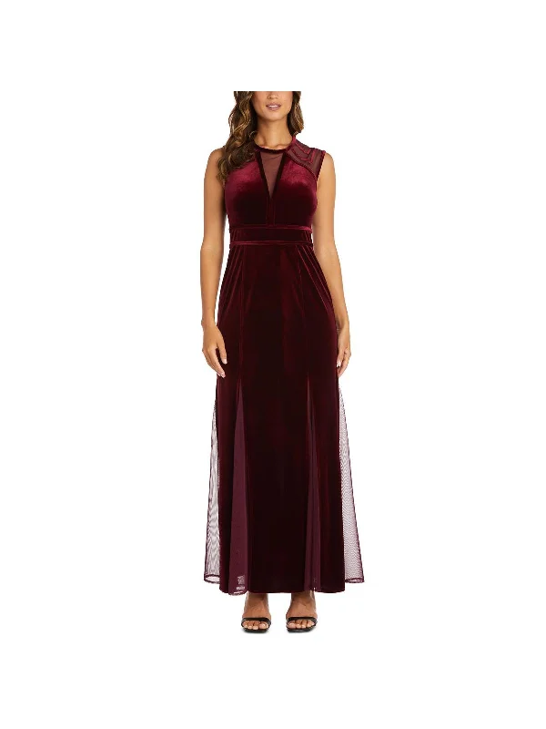 Deal of the Day Womens Velvet Long Evening Dress