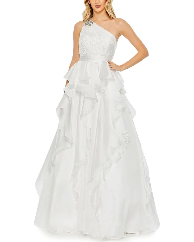 YEAR-End Clearance Mac Duggal One-Shoulder A-Line