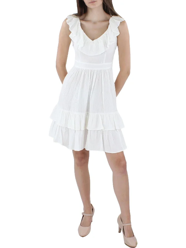 Lowest Prices Womens A-Line Ruffle Mini Dress