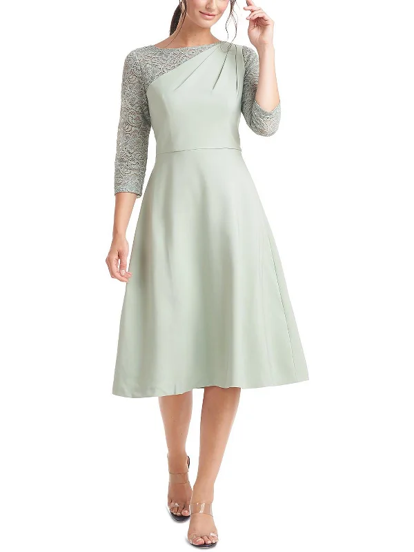 The Best Prices Womens Lace Trim Knee Fit & Flare Dress
