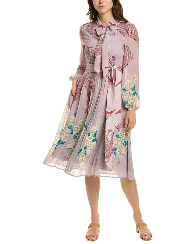 Super Deal Gracia Bow Neck Midi Dress