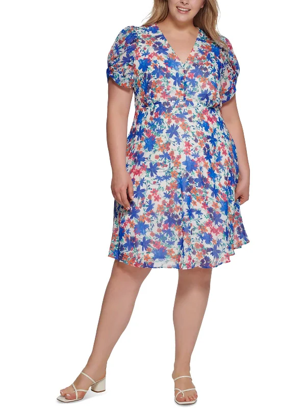 Great Deals Plus Womens Sheer Mini Shift Dress