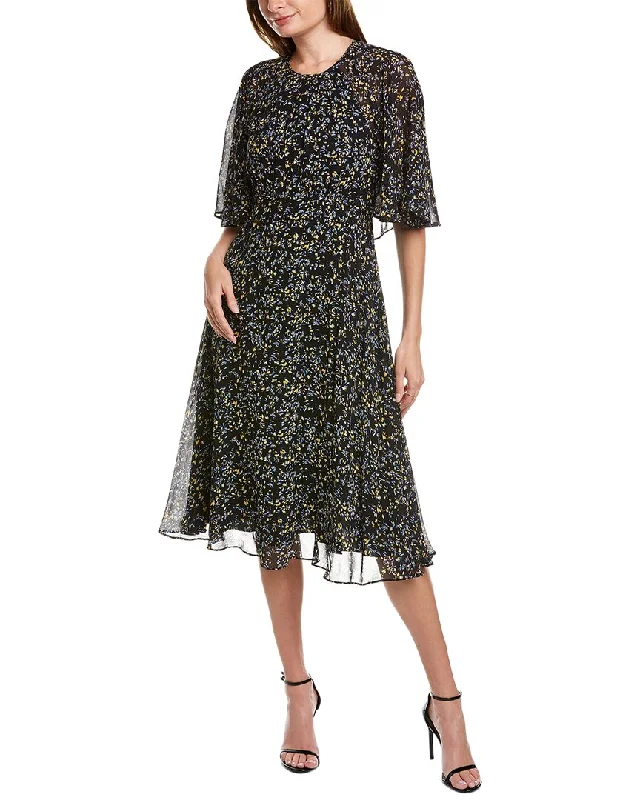 YEAR-End Sale Teri Jon by Rickie Freeman Chiffon Midi Dress