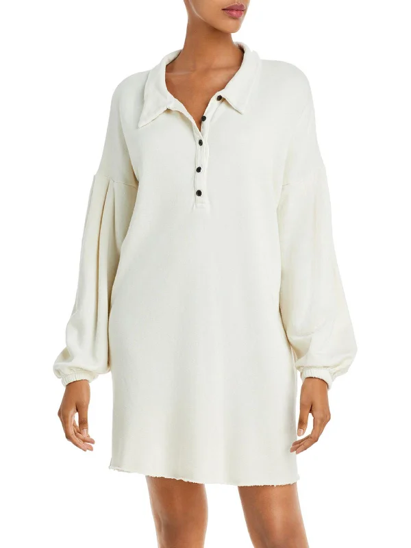Epic Deals Ellis Womens Collared Long Sleeves Sweatshirt Dress