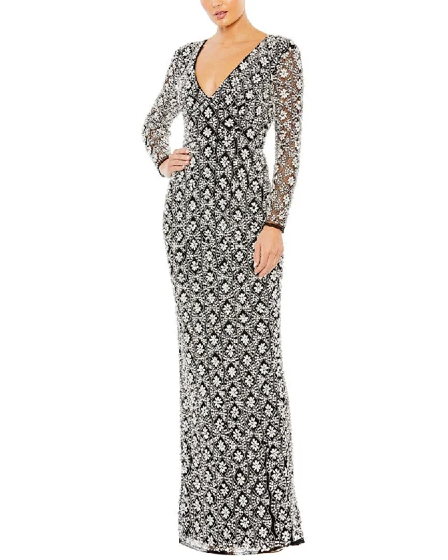 Price Smash Mac Duggal Fully Beaded Column Gown