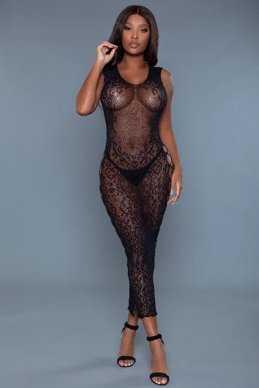 Markdowns Fallen For You Fishnet Maxi Dress