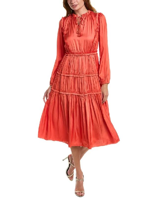 Savings Galore Elie Tahari Ruffle Midi Dress