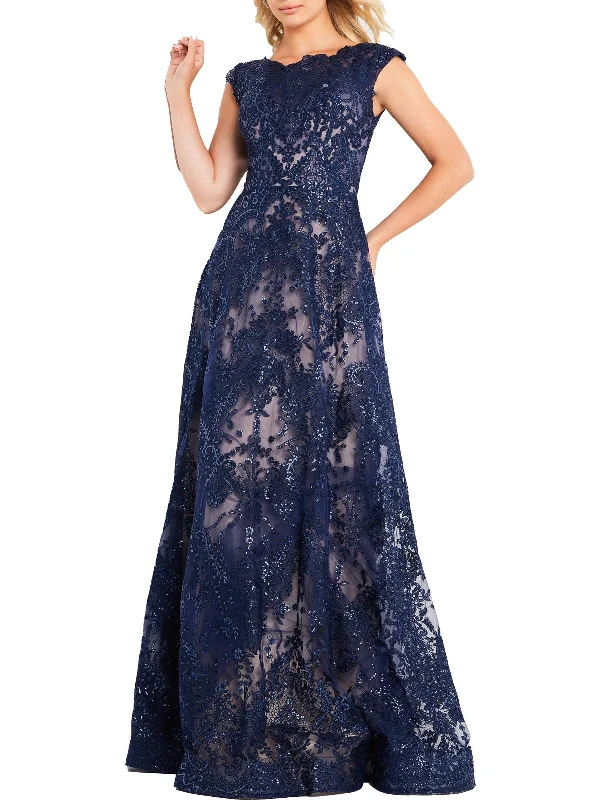 Get It Before It’s Gone Womens Embroidered Sequined Evening Dress