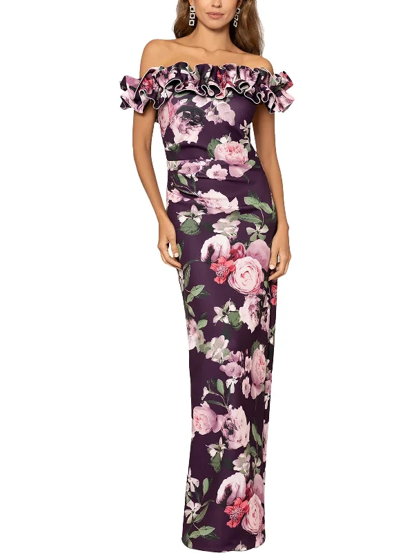 Exclusive Online Offer Petites Womens Off-The-Shoulder Maxi Evening Dress