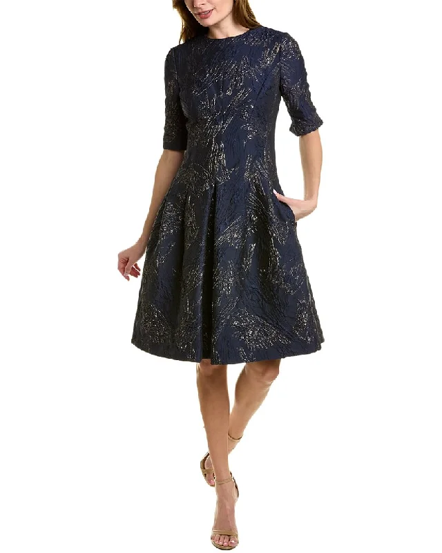 Season Finale Sale Teri Jon by Rickie Freeman Jacquard A-Line Dress