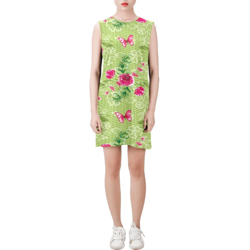 Sale Event Sleeveless Round Neck Shift Dress (Model D51)