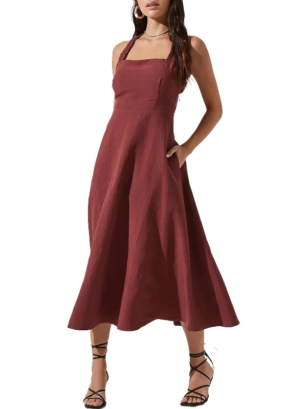 Don't Wait Valenz Womens Sleeveless Knee Midi Dress