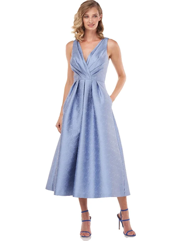 Year-End Sale Olivia Womens Shutter Pleat Maxi Evening Dress