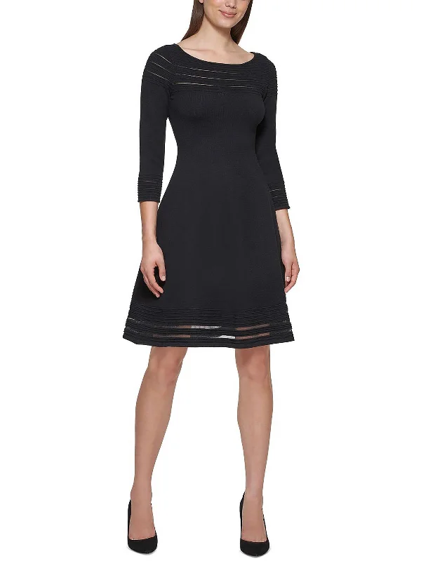 Time-Limited Offer Petites Womens Illusion Mini Sweaterdress