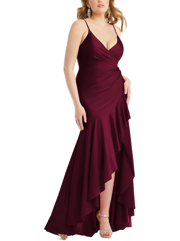 Crazy Deals Womens Ruffled Polyester Evening Dress