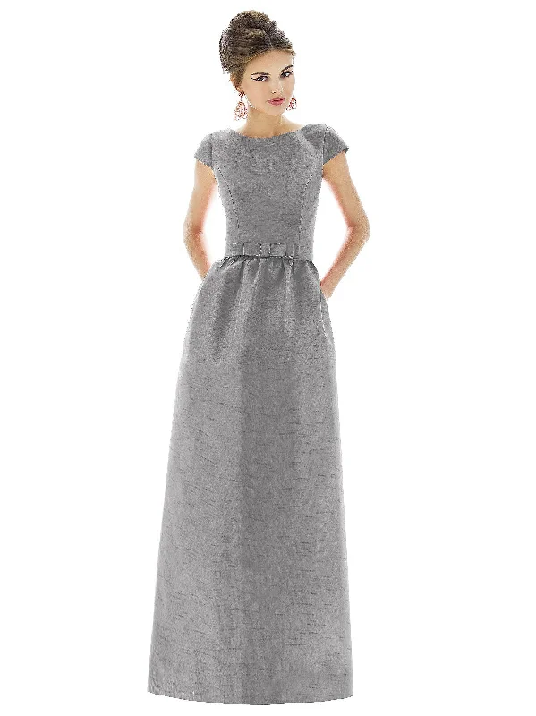 Warehouse Sale Cap Sleeve V-Back Maxi Dress with Pockets