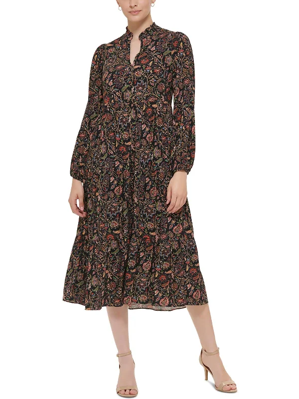 Best Deals Womens Woven Floral Midi Dress
