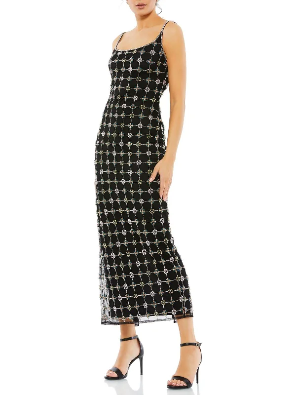 Price Drop Alert Womens Embellished Midi Cocktail And Party Dress