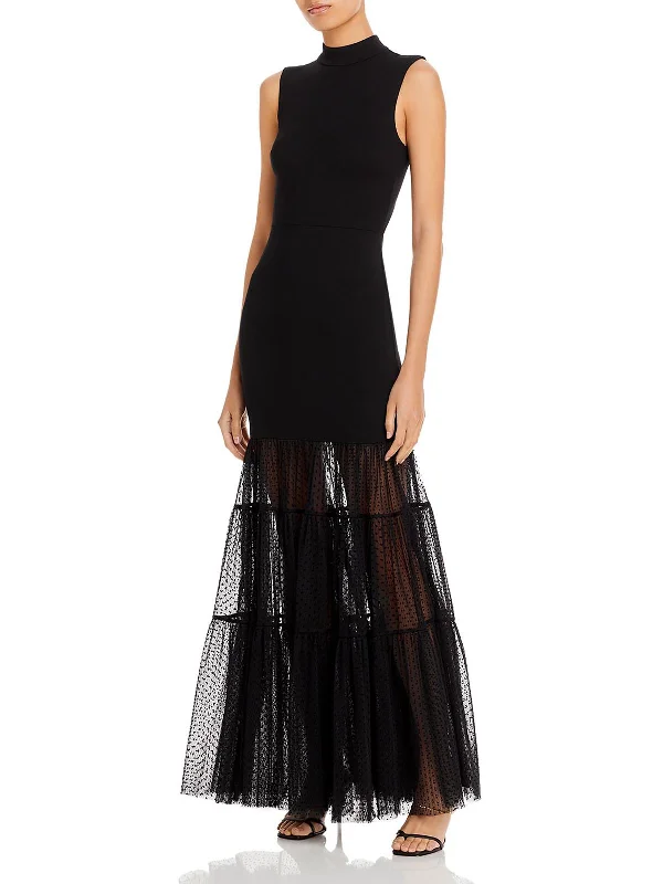 Exclusive Preview Daffodil Womens Lace Mock Neck Maxi Dress