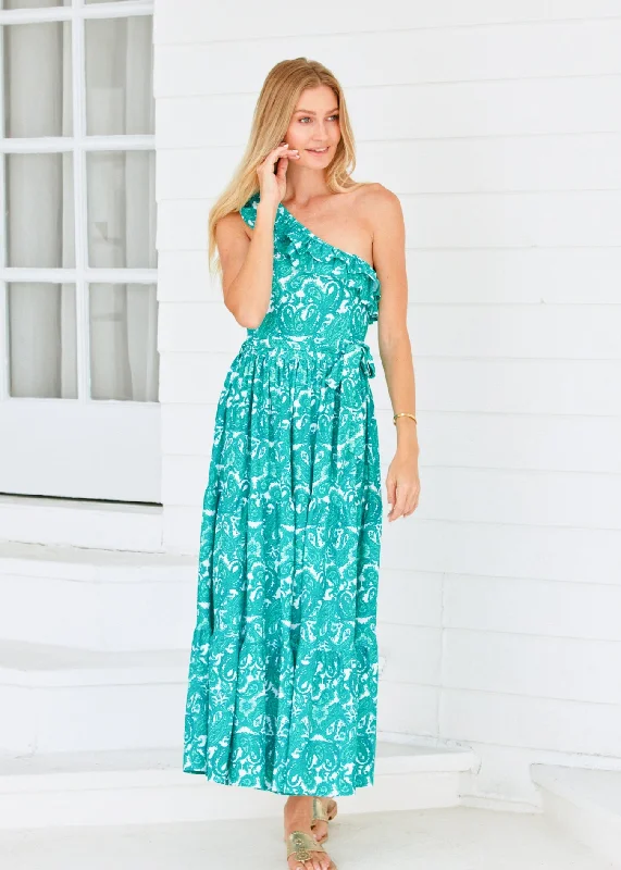 Seasonal Clearance St. Pete One Shoulder Maxi Dress