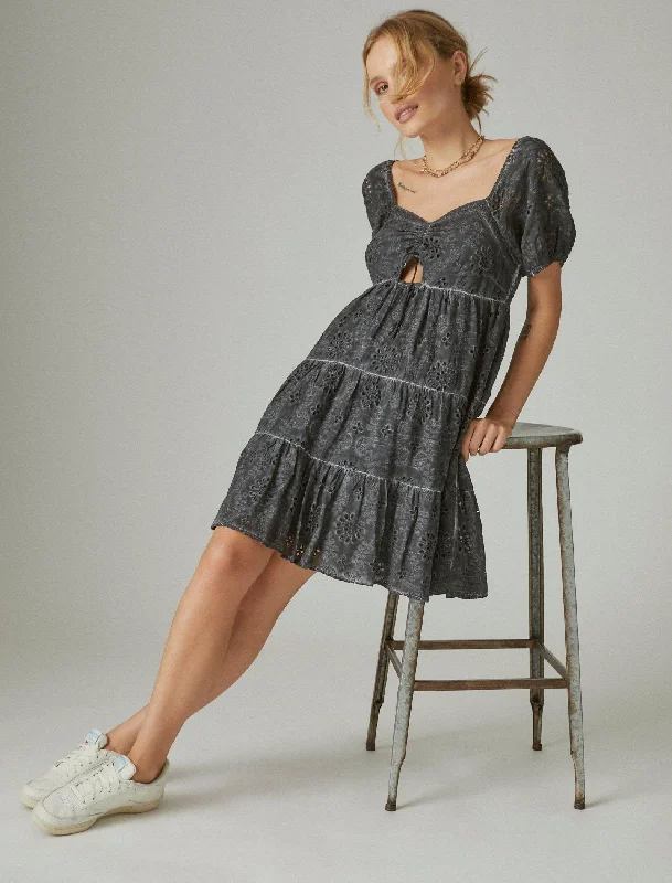Today's Special Lucky Brand Womens Eyelet Mini Dress