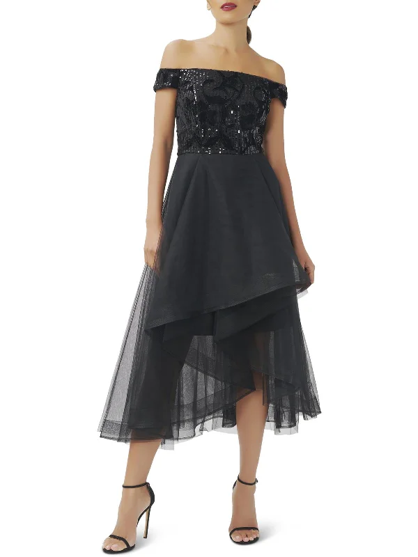 Deal Dash Womens Sequined Maxi Evening Dress