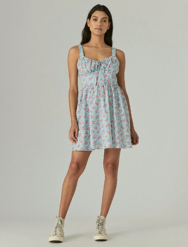 Fantastic Deals Lucky Brand Womens Shirred Mini Dress